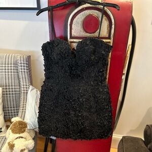 Black Strapless Textured Dress by bc/bg